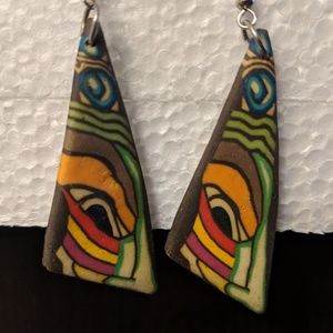 Tribal print earrings